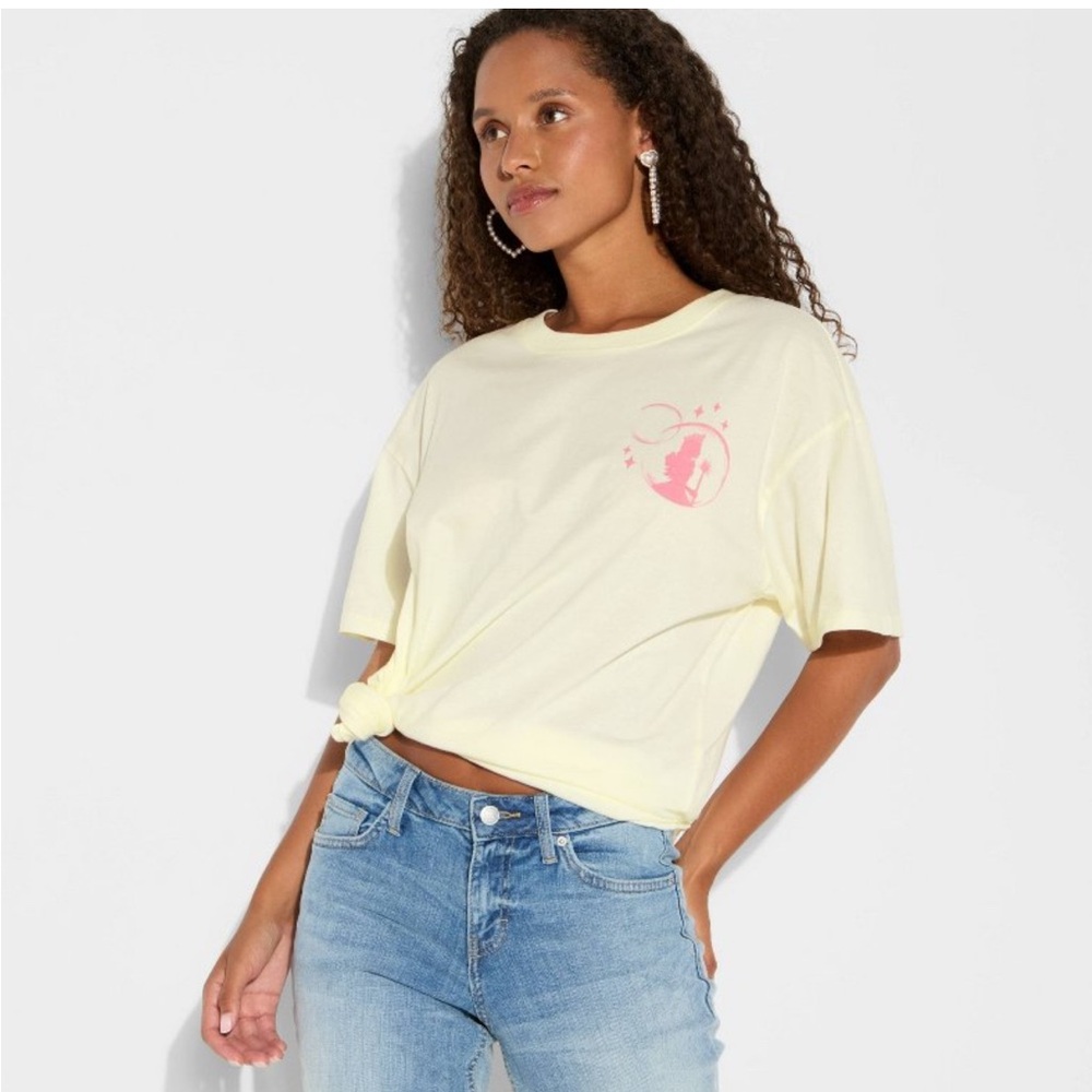 Wicked For Good Target Glinda Graphic T-Shirt -Cream NEW MEDIUM
